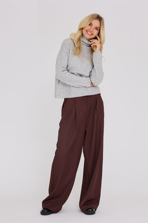 Merino knit rollneck AV6076 - Light Grey Melange