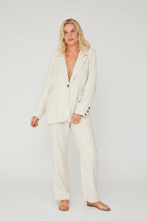 A-View Annali linen blazer AV4382 Blazer 004 Sand