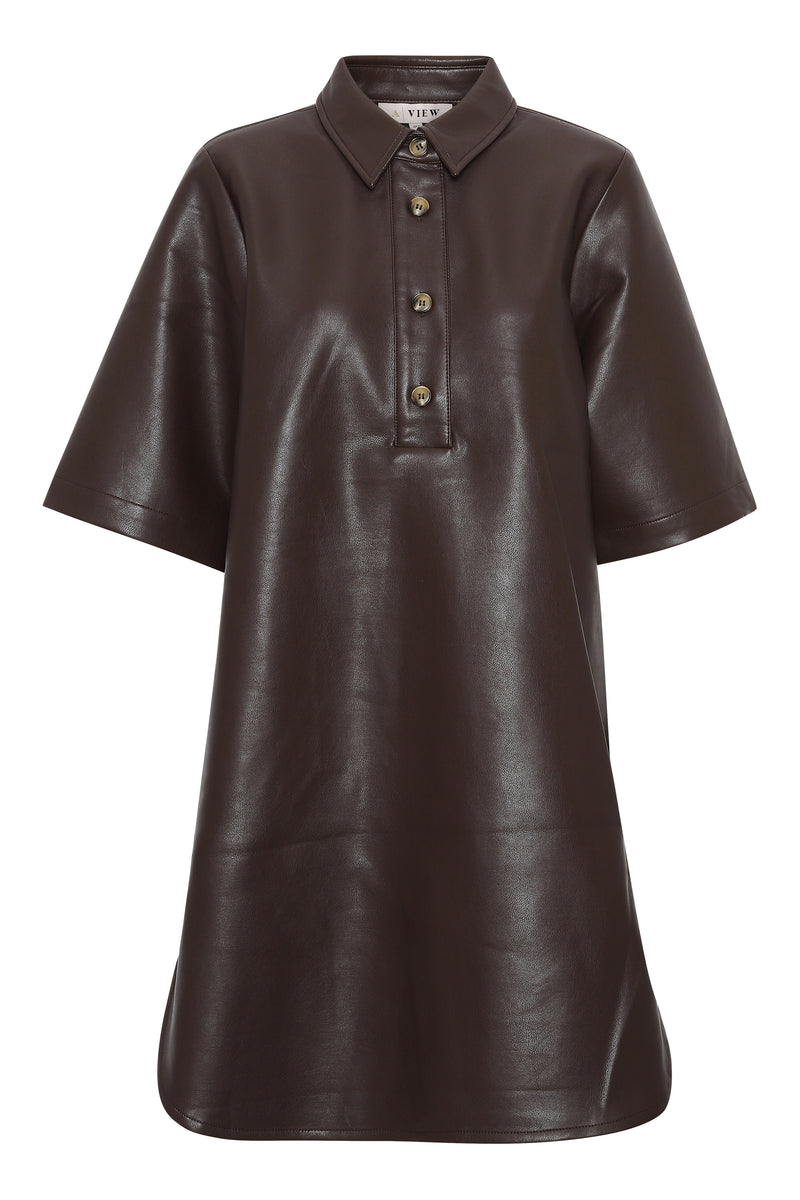 A-View Aya leather dress AV1964 Dresses 117 Brown