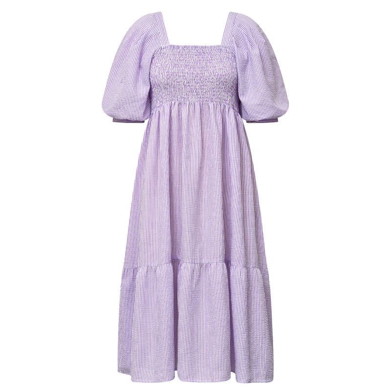 A-View Cheri stripe dress AV3891 Dresses 116 Purple/White