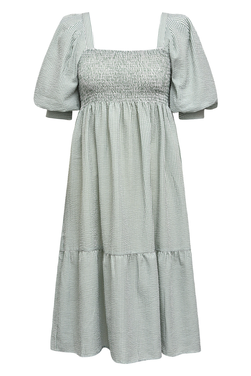 A-View Cheri stripe dress AV3891 Dresses 122 Green/White