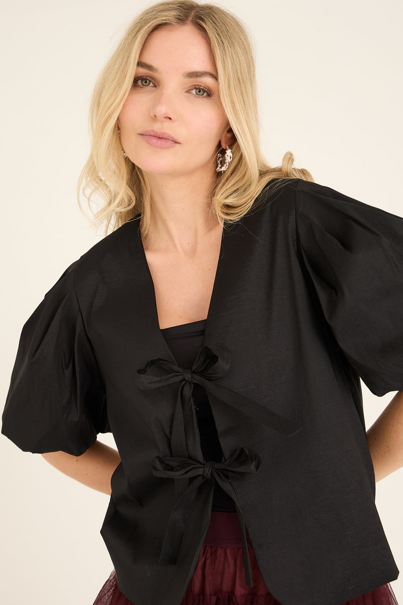 A-View Christa bow jacket AV6084 Jacket 999 Black
