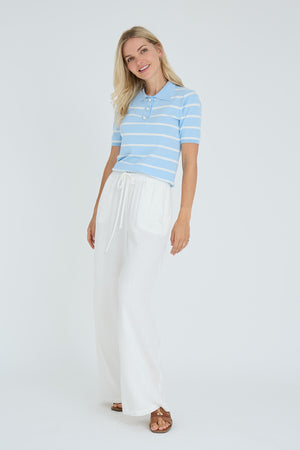 A-View Elo knit polo AV7078 Knit 100 Light Blue/White Stripe