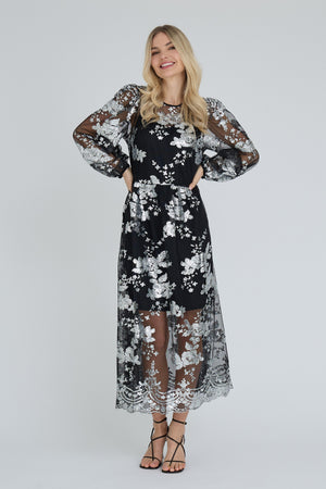 A-View Estelle Dress Dresses 045 Black/Silver
