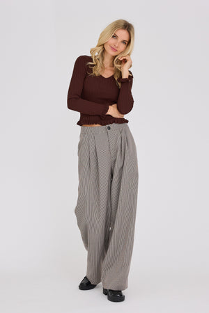A-View Fabi knit blouse AV8219 Knit 194 Dark Brown