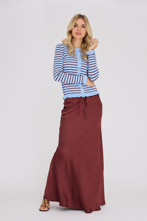 A-View Fabi knit cardigan AV8220 Cardigan 240 Light Blue/Bordeaux