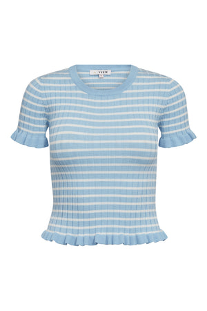 A-View Fabi knit top AV7079 Knit 100 Light Blue/White Stripe