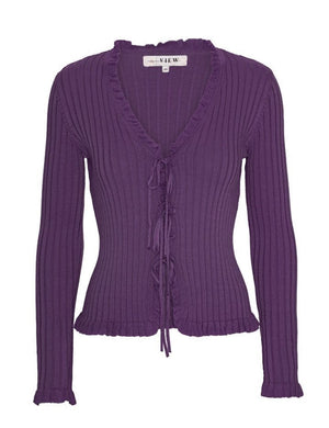 A-View Fabian tie cardigan AV4348 Cardigan 305 Plum