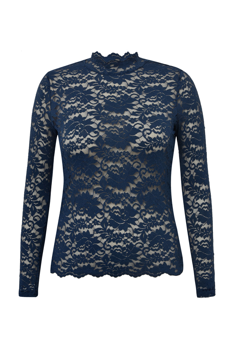 A-View Flora lace blouse AV4720 Blouse 699 Navy