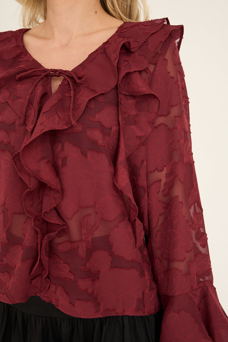 A-View Floretta blouse AV6090 Blouse 266 Cabernet