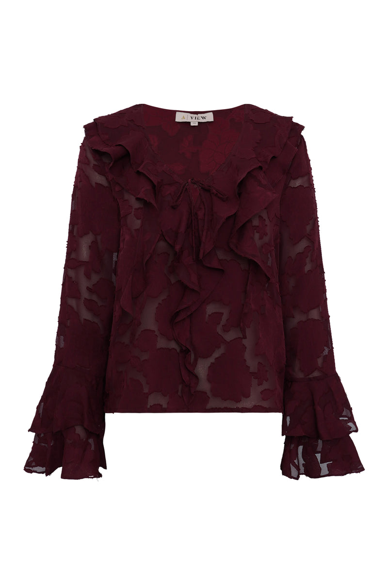 A-View Floretta blouse AV6090 Blouse 266 Cabernet