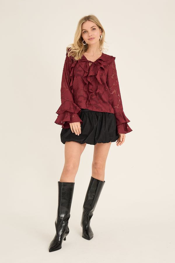 A-View Floretta blouse AV6090 Blouse 266 Cabernet