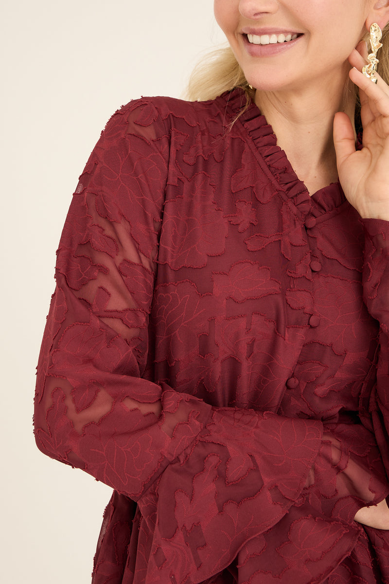 A-View Floretta blouse AV7022 Dresses 266 Cabernet
