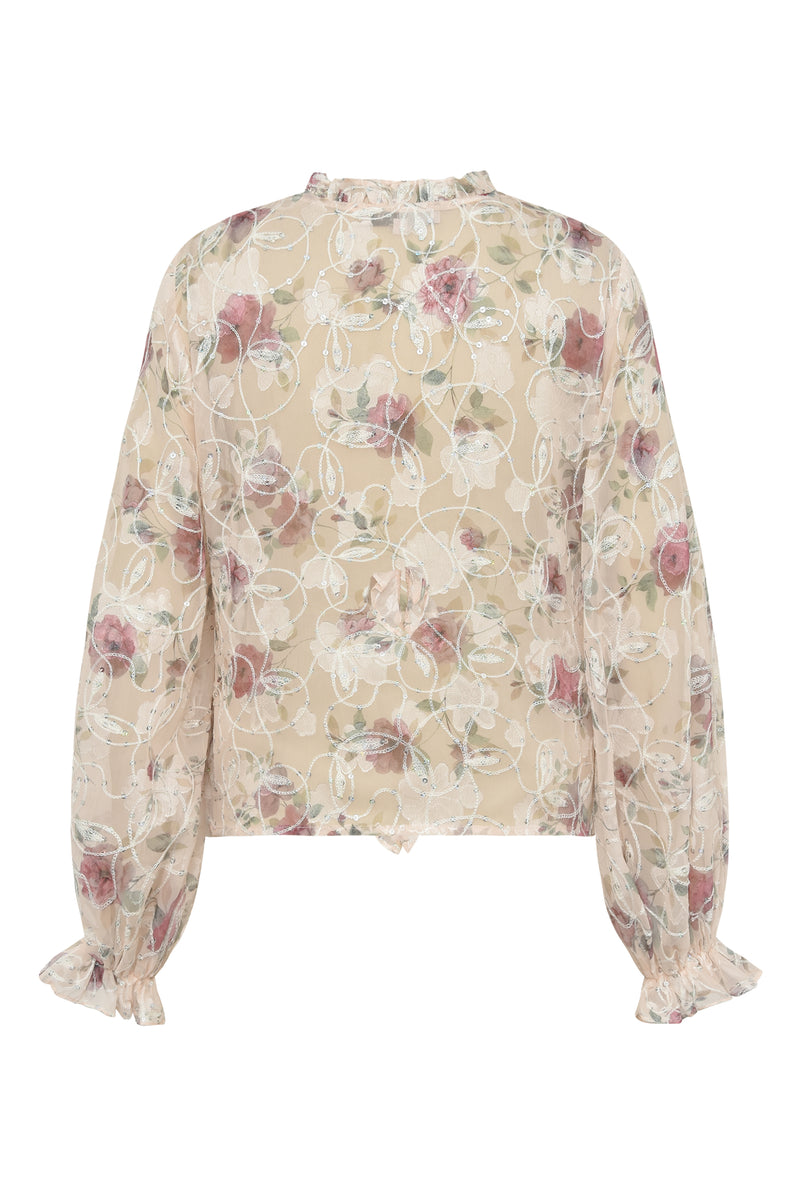 A-View Flounce blouse AV7039 Blouse 308 Sand/dusty green