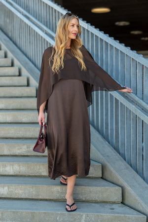 A-View Flow Dress Dresses 194 Dark Brown