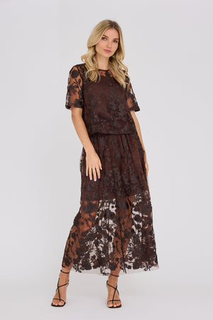 A-View Fuschia blouse AV4881 Blouse 194 Dark Brown