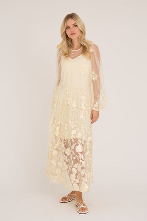 A-View Fuschia dress AV4614 Dresses 069 Pale Yellow