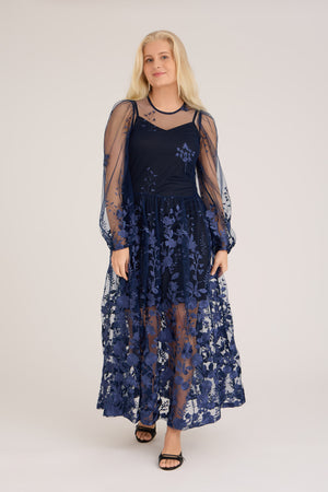 A-View Fuschia dress AV4614 Dresses 699 Navy