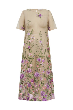 A-View Fuschia midi dress AV7086 Dresses 180 Green/Purple