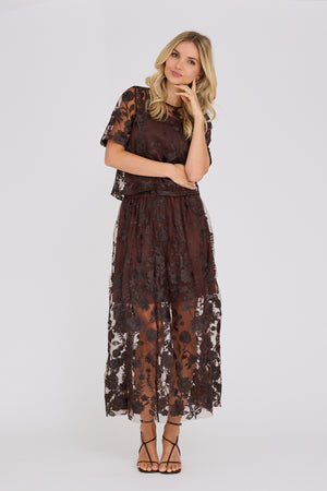 A-View Fuschia skirt AV4624 Skirt 194 Dark Brown