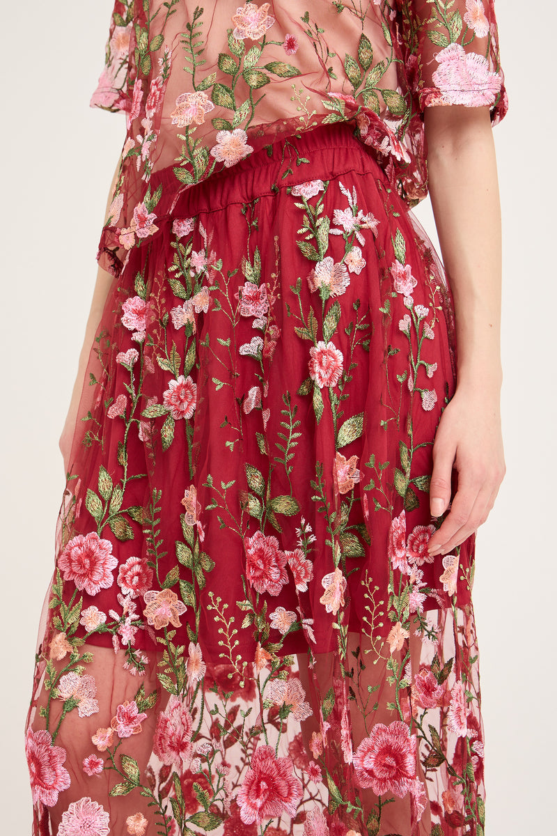 A-View Fuschia skirt AV4624 Skirt 373 Bordeaux/Rose