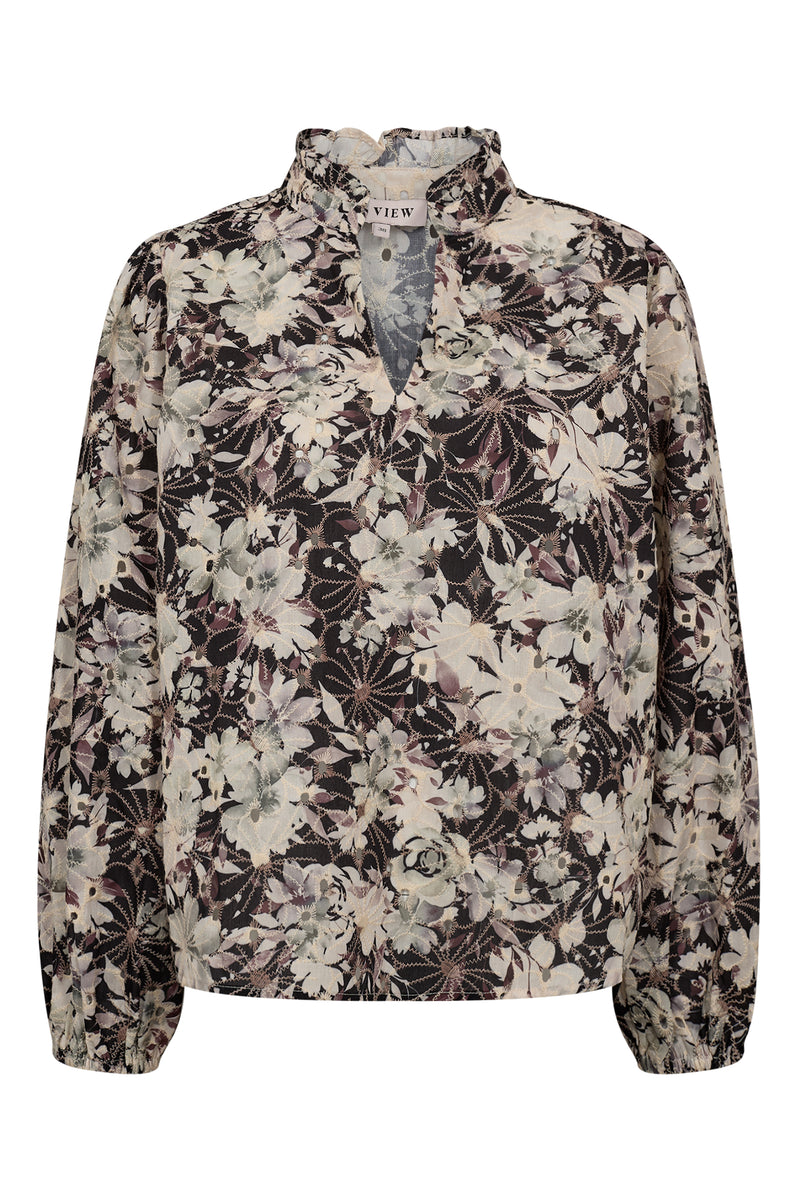 A-View Grete blouse AV6028 Blouse 154 Black/Off white