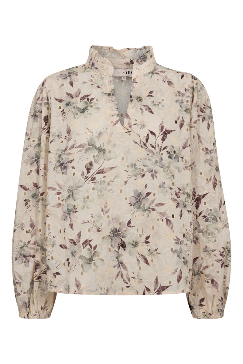 A-View Grete blouse AV6028 Blouse 370 Off white/dusty green