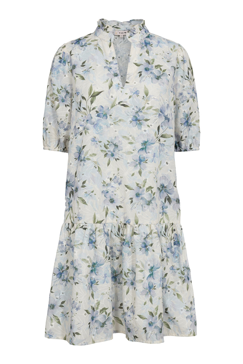 A-View Grete s/s dress AV6057 Dresses 144 White/Blue
