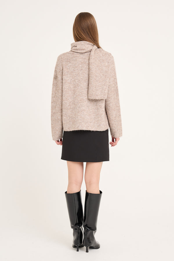A-View Harper knit scarf cardigan AV6037 Cardigan 118 Light Brown