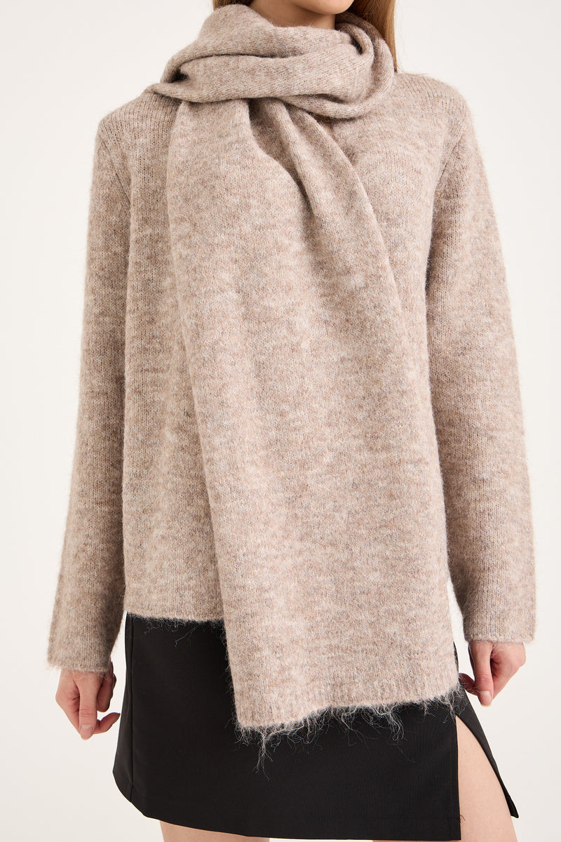 A-View Harper knit scarf cardigan AV6037 Cardigan 118 Light Brown