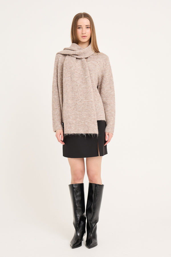A-View Harper knit scarf cardigan AV6037 Cardigan 118 Light Brown