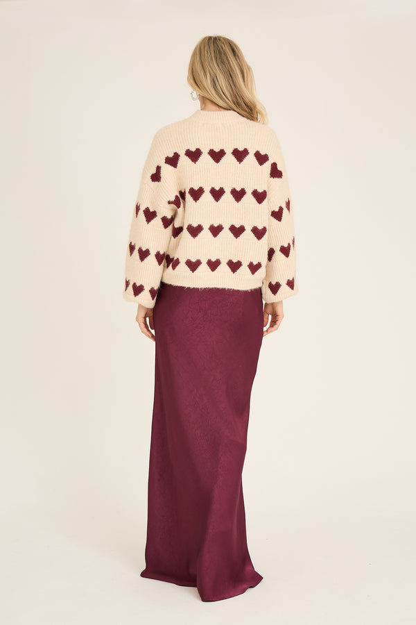 A-View Heart knit pullover AV6034 Knit 150 Off white/bordeaux