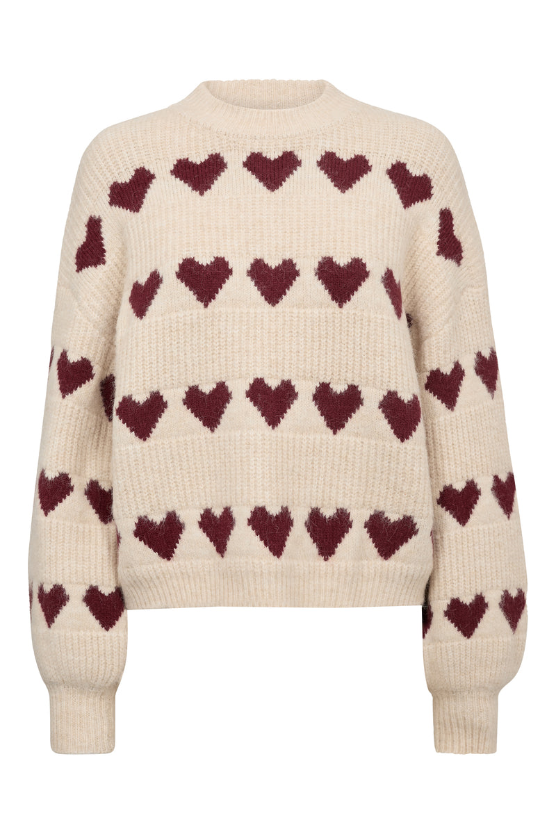 A-View Heart knit pullover AV6034 Knit 150 Off white/bordeaux
