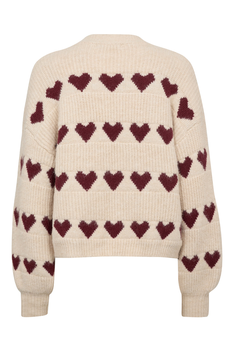 A-View Heart knit pullover AV6034 Knit 150 Off white/bordeaux