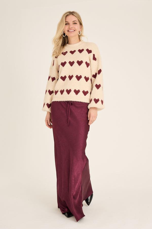 A-View Heart knit pullover AV6034 Knit 150 Off white/bordeaux