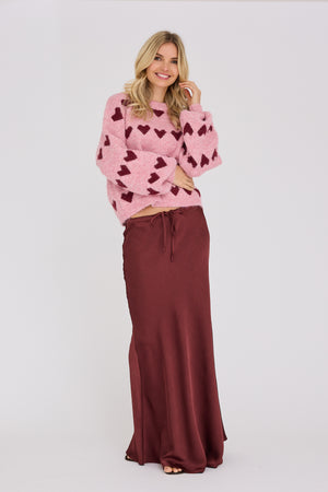A-View Heart knit pullover AV6034 Knit 373 Bordeaux/Rose