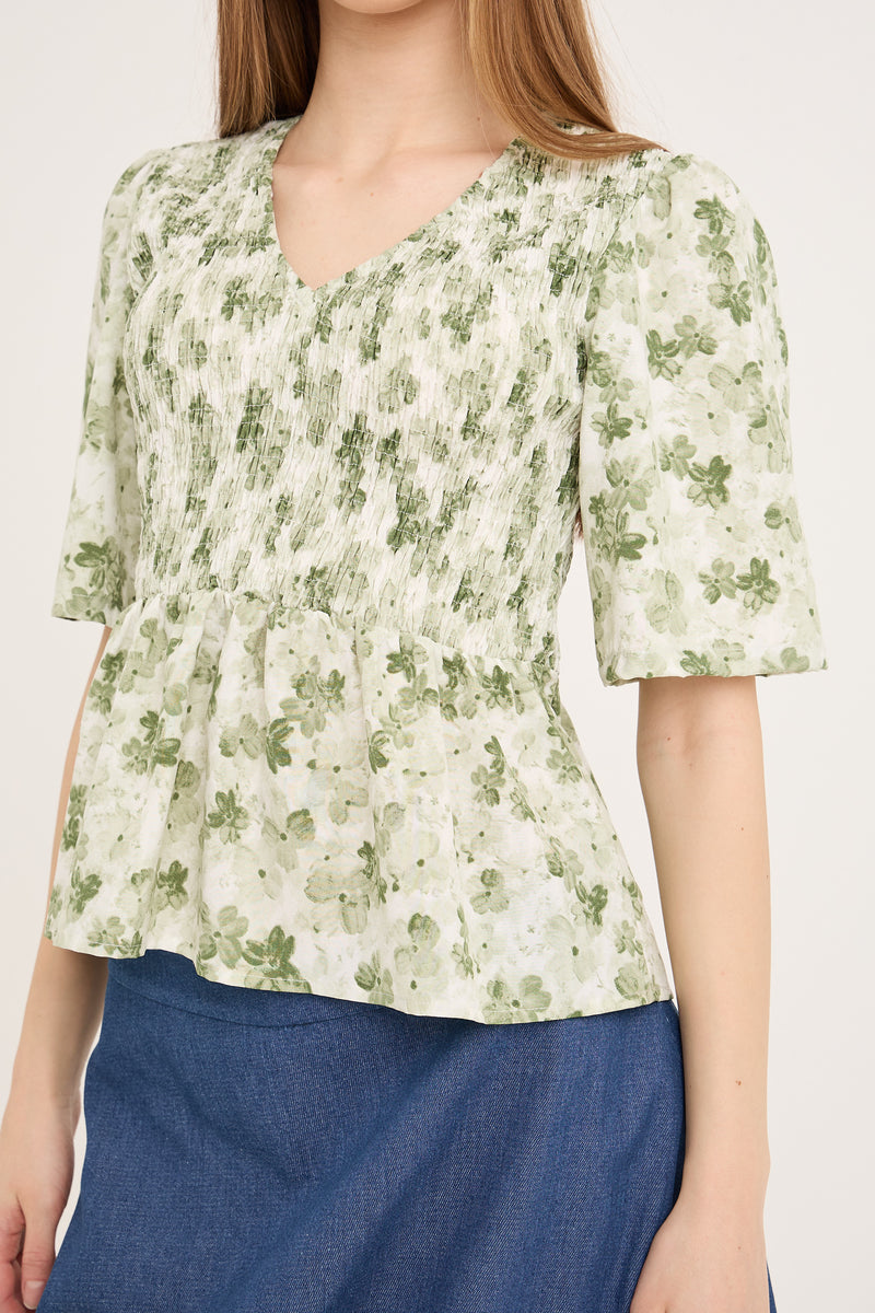 A-View Jessica blouse AV6079 Blouse 122 Green/White