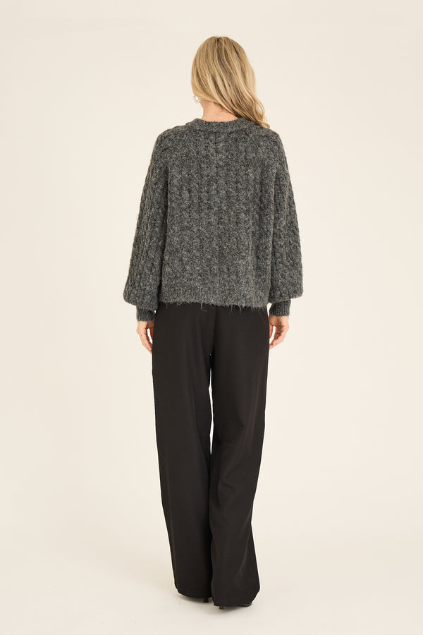 A-View Kabba knit cardigan AV6022 Knit 283 Dark grey