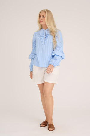 A-View Karin blouse AV4380 Blouse 121 Blue/White