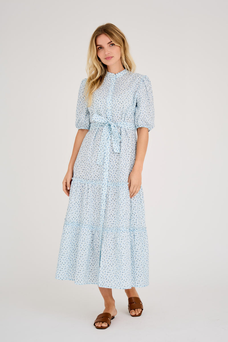 A-View Kate s/s long dress AV4693 Dresses 212 Light blue/blue