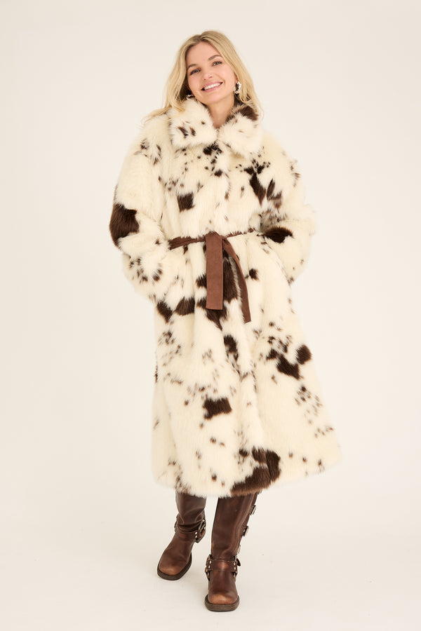 A-View Kolvina coat AV6032 Outerwear 193 Brown/White