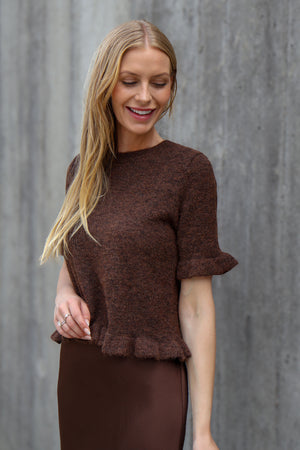 A-View Landy knit blouse AV8227 Knit 194 Dark Brown