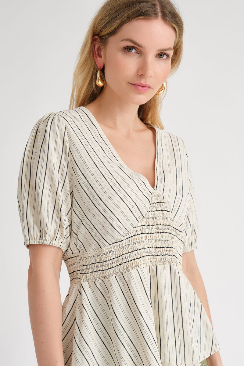 A-View Lassie blouse AV4838 Blouse 139 Off white/black stripe