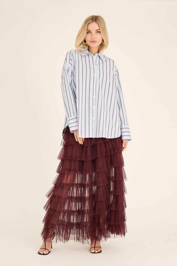 A-View Lenn shirt AV7029 Shirts 240 Light blue/bordeaux