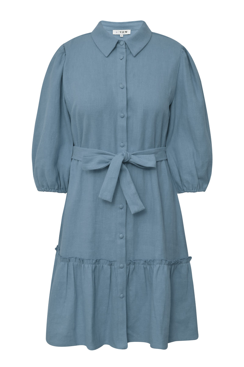 A-View Linen dress AV4124 Dresses 197 Dusty blue