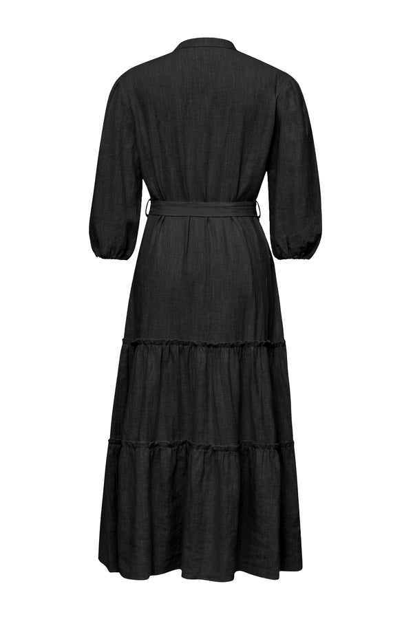 A-View Linen long dress AV4626 Dresses 999 Black