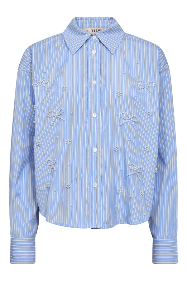 A-View Lucie shirt AV8073 Shirts 100 Light blue/White stripe