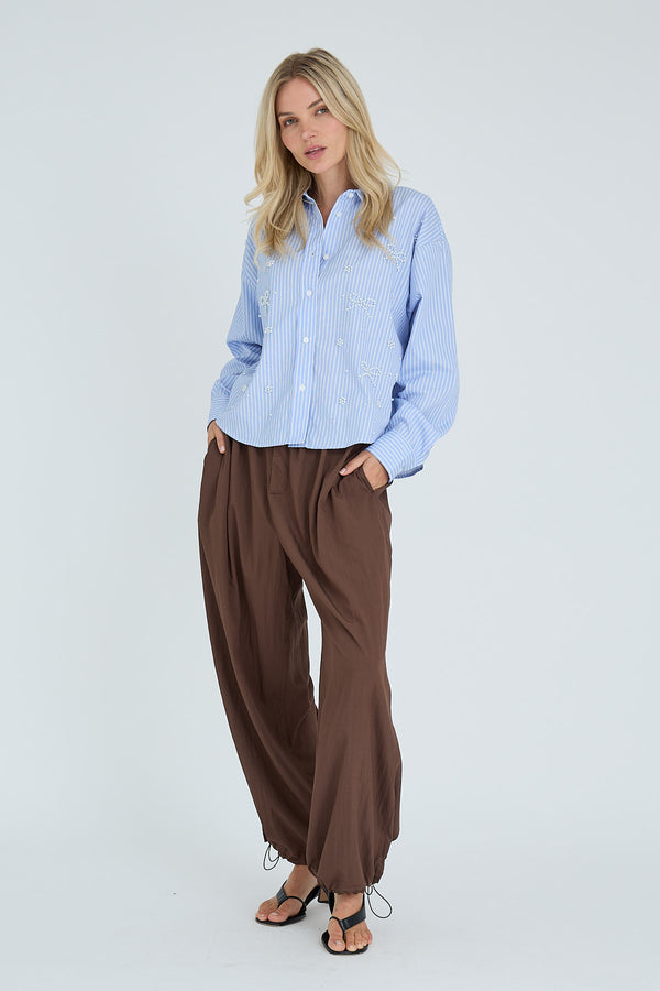 A-View Lucie shirt AV8073 Shirts 100 Light blue/White stripe