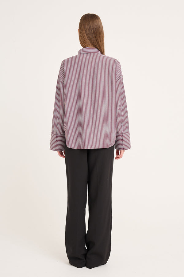 A-View Luka shirt AV6045 Shirts 376 Bordeaux/white