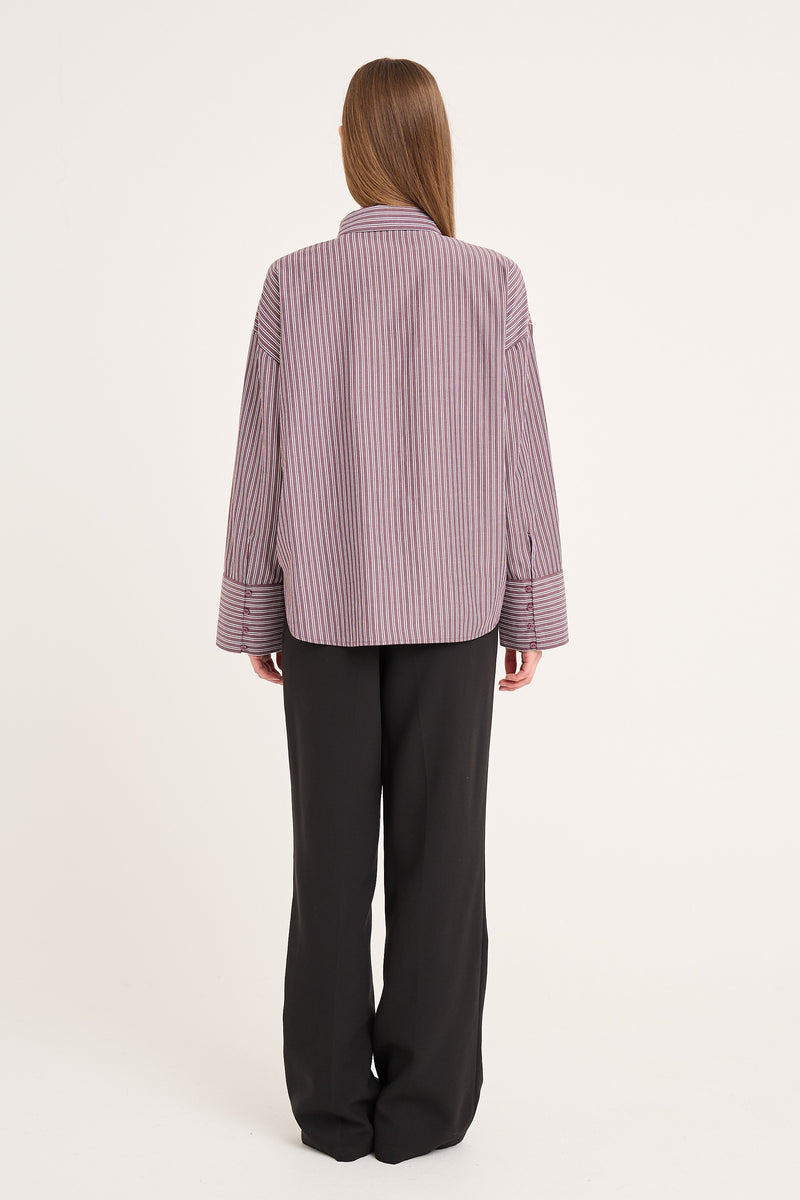 A-View Luka shirt AV6045 Shirts 376 Bordeaux/white